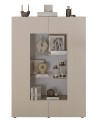 Vitrine Rio cashmere 2 portes en verre - 121 x 166 x 42 cm