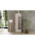Vitrine Rio 1 porte en verre cashmere - 59,7 x 42 x 186,4 cm