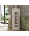 Vitrine Rio 1 porte en verre cashmere - 59,7 x 42 x 186,4 cm