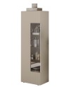 Vitrine Rio 1 porte en verre cashmere - 59,7 x 42 x 186,4 cm