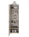 Vitrine Rio 1 porte en verre cashmere - 59,7 x 42 x 186,4 cm