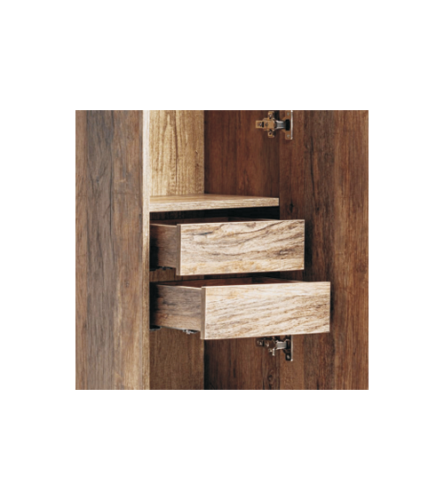 Ensemble de salle de bain Santa Fe Oak - 2 vasques, 1 colonne