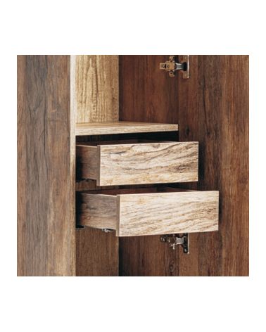 Ensemble de salle de bain Santa Fe Oak - 2 vasques, 1 colonne