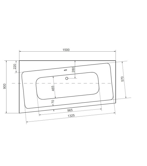 Baignoire angle gauche ZIANIGI avec tablier