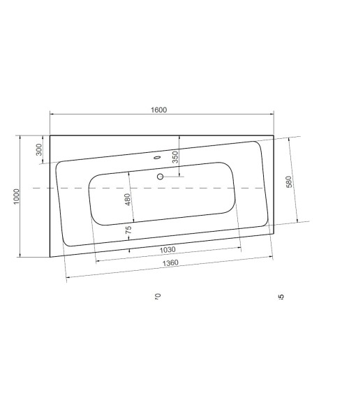 Baignoire angle gauche ZIANIGI avec tablier