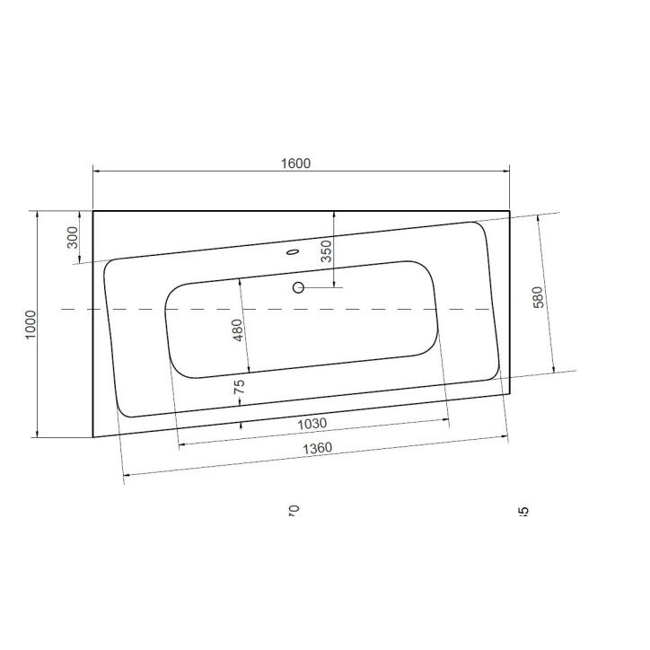 Baignoire angle gauche ZIANIGI avec tablier