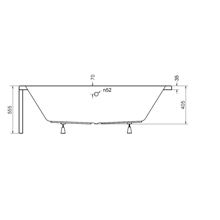 Baignoire angle gauche ZIANIGI avec tablier