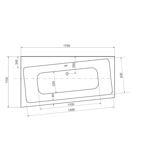 Baignoire angle gauche ZIANIGI avec tablier