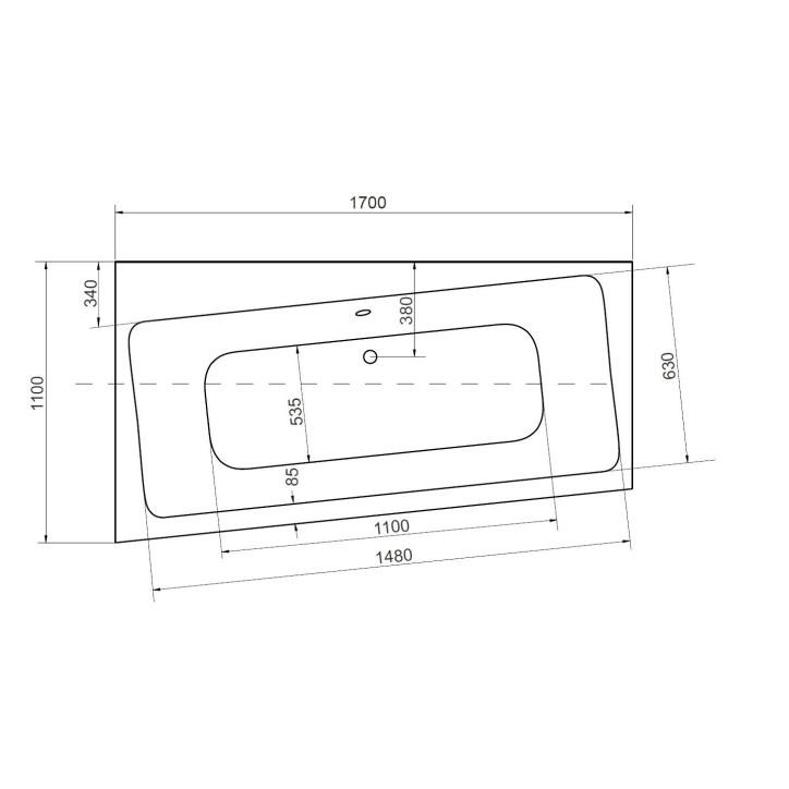 Baignoire angle gauche ZIANIGI avec tablier