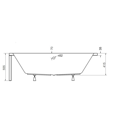 Baignoire angle gauche ZIANIGI avec tablier