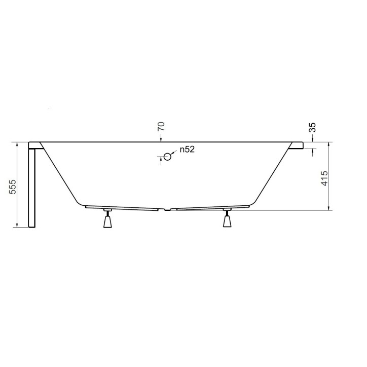 Baignoire angle gauche ZIANIGI avec tablier