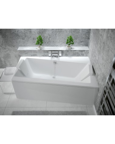 Baignoire angle droit ZIANIGI avec tablier