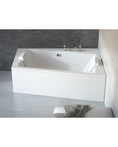 Baignoire angle droit ZIANIGI avec tablier