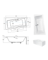 Baignoire angle droit ZIANIGI avec tablier