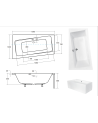 Baignoire angle droit ZIANIGI avec tablier