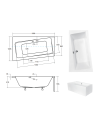 Baignoire angle droit ZIANIGI avec tablier