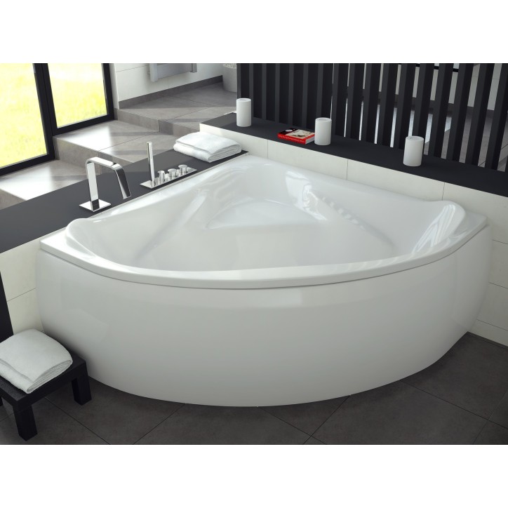 Baignoire d'angle EWA 134x134x57,5 cm avec tablier
