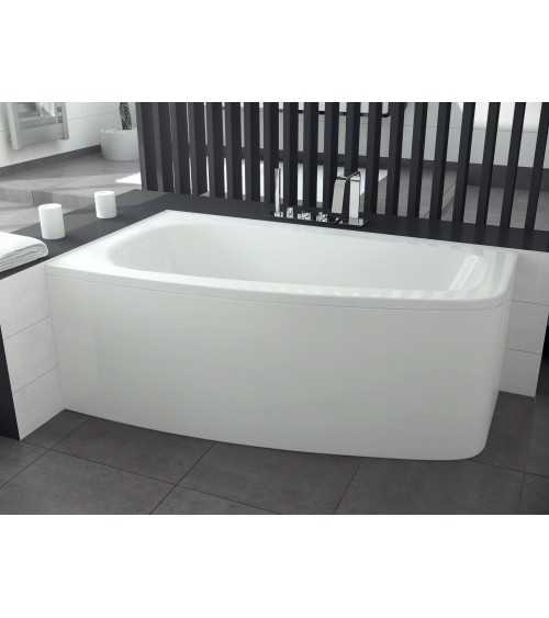Baignoire d'angle LUNA 150 cm avec tablier