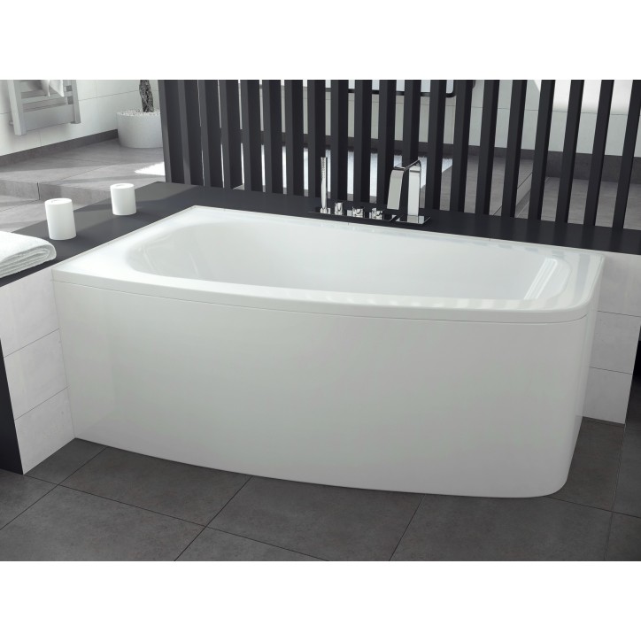 Baignoire d'angle LUNA 150 cm avec tablier