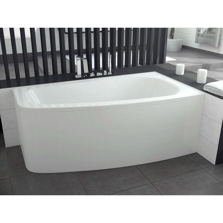 Baignoire d'angle LUNA 150 cm avec tablier