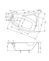 Baignoire d'angle droite RIMA 130/140/150/160/170 cm avec tablier