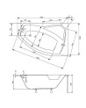 Baignoire d'angle droite RIMA 130/140/150/160/170 cm avec tablier