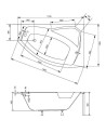 Baignoire d'angle droite RIMA 130/140/150/160/170 cm avec tablier
