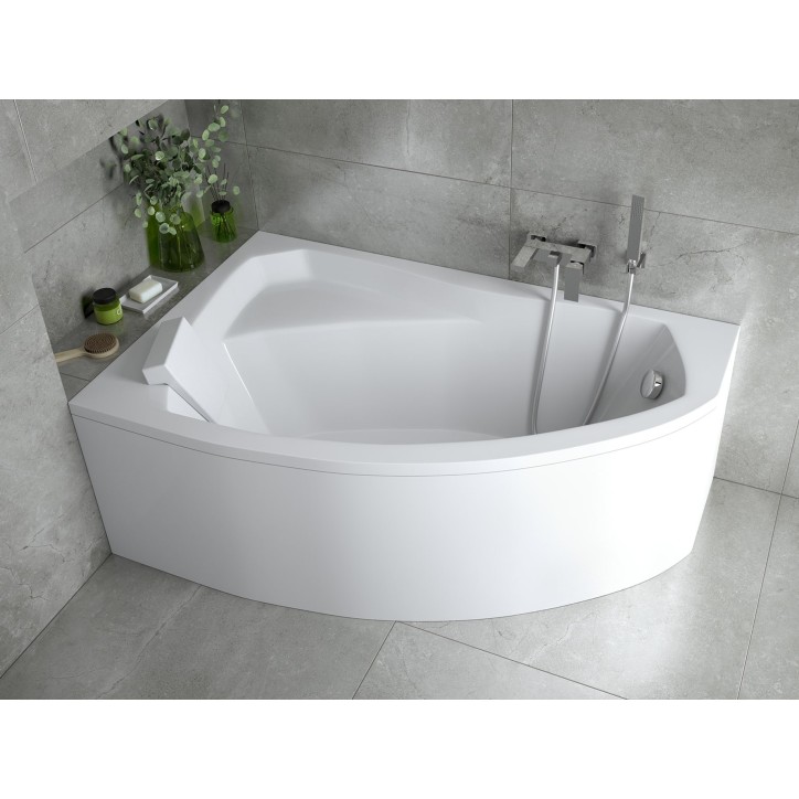 Baignoire d'angle gauche RIMA 130/140/150/160/170 cm avec tablier