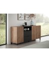 Salon complet KYOTO : table basse, meuble TV, vitrine, commode haute, (buffet)