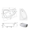 Baignoire d'angle gauche RIMA 130/140/150/160/170 cm avec tablier