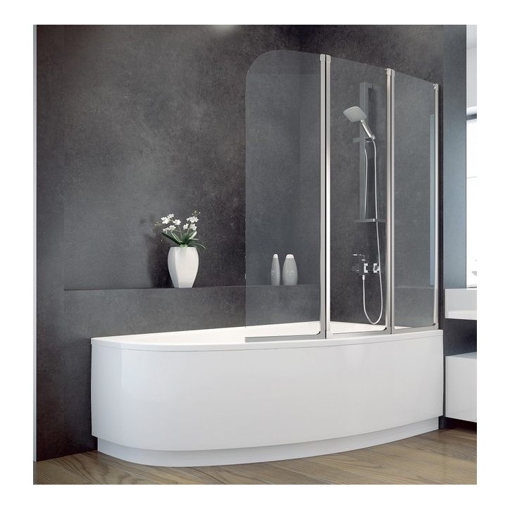 Baignoire d'angle Lordy 150 cm avec Pare baignoire angle droit