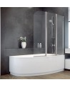 Baignoire d'angle Lordy 150 cm avec Pare baignoire angle droit
