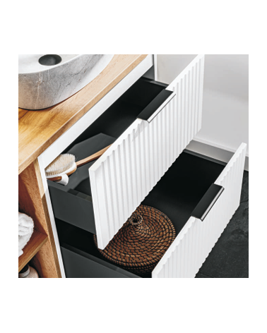 Ensemble de salle de bain Adel white - 2 vasques, 1 colonne