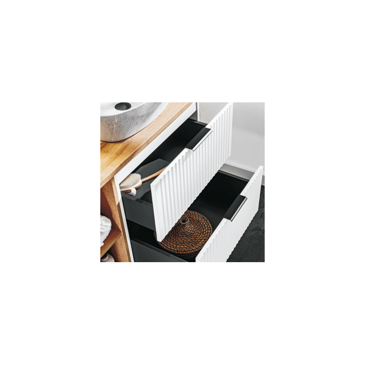 Ensemble de salle de bain Adel white - 2 vasques, 1 colonne