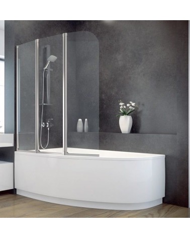 Baignoire d'angle Lordy 150 cm avec Pare baignoire angle gauche