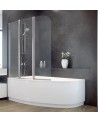 Baignoire d'angle Lordy 150 cm avec Pare baignoire angle gauche