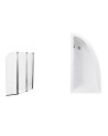 Baignoire d'angle Lordy 150 cm avec Pare baignoire angle gauche