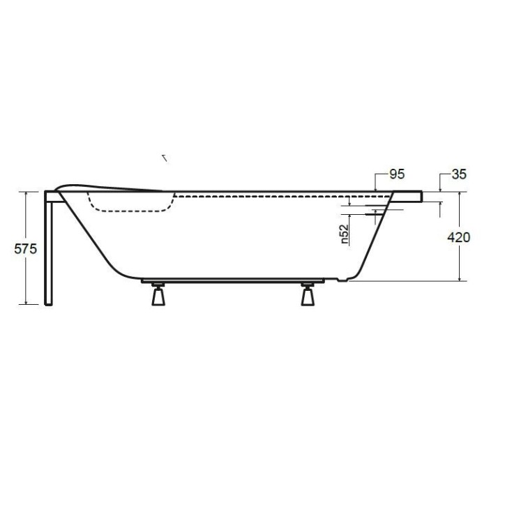 Baignoire d'angle DELFINA 166 X107CM gauche avec tablier