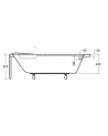 Baignoire d'angle DELFINA 166 X107CM gauche avec tablier