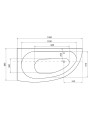 Baignoire d'angle MARINA angle GAUCHE avec tablier