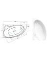 Baignoire d'angle NOVA 140/155/170cm Gauche avec tablier