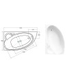 Baignoire d'angle NOVA 140/155/170cm Gauche avec tablier