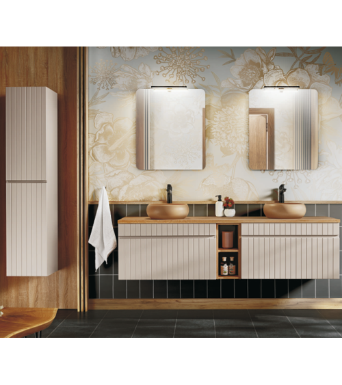 Ensemble de salle de bain Iconic Cashmere - 2 vasques, 1 colonne