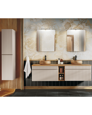 Ensemble de salle de bain Iconic Cashmere - 2 vasques, 1 colonne