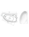 Baignoire d'angle NOVA 140/155/170cm Droite avec tablier