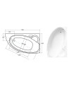 Baignoire d'angle NOVA 140/155/170cm Droite avec tablier
