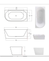 Baignoire ZOYA angle gauche 150x75 cm/170x80 cm