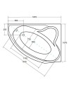 Baignoire d'angle DELFINA 166 X107CM droite avec tablier