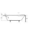 Baignoire d'angle DELFINA 166 X107CM droite avec tablier