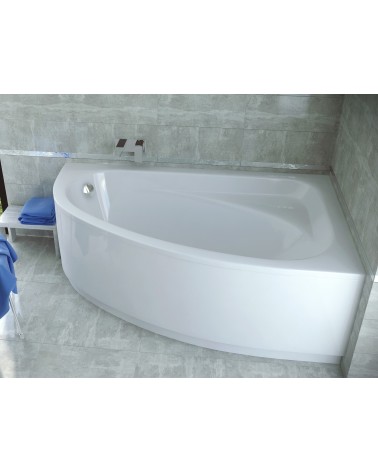 Baignoire d'angle CORNEA 140x80 cm droite avec tablier